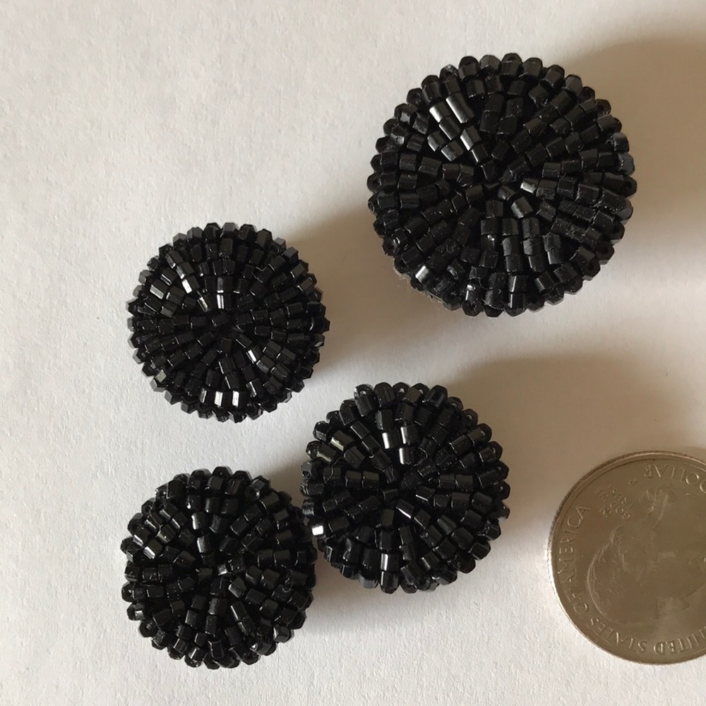Bugle beaded button covers
